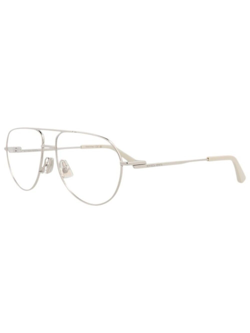 New Bottega Veneta Women's Eyeglasses Aviator Metal Frame Unisex Silver Silver